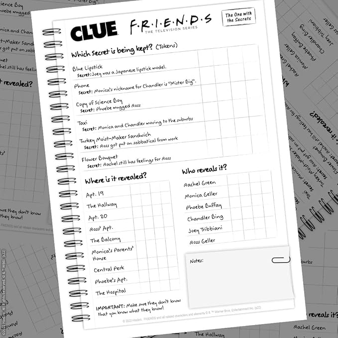 CLUE: Friends | Solve The Mystery in This Collectible Clue Game | Featuring Characters & Locations from Friends TV Sitcom Series | Officially-Licensed Friends TV Show Game & Merchandise