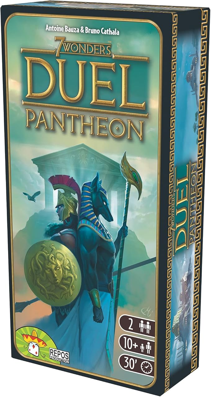 7 Wonders Duel Pantheon Board Game Expansion - Intense Two-Player Battles in The Ancient World! Strategy Game for Kids and Adults, Ages 10+, 2 Players, 30 Minute Playtime, Made by Repos Production