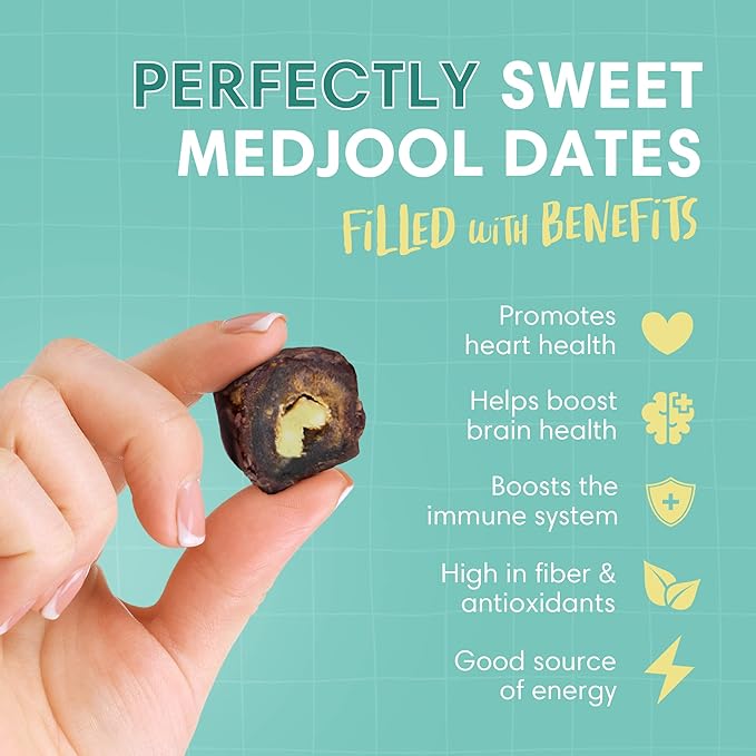 DORREL - Belgian Dark Chocolate Covered Dates (Medjool) with Salted Peanuts Stuffing, High Energy Vegan Choco Snack, Delicious, Kosher & Non-GMO, Pack of 1 Stuffed Chocolate Dates, 7.05 oz / 200 g Ea