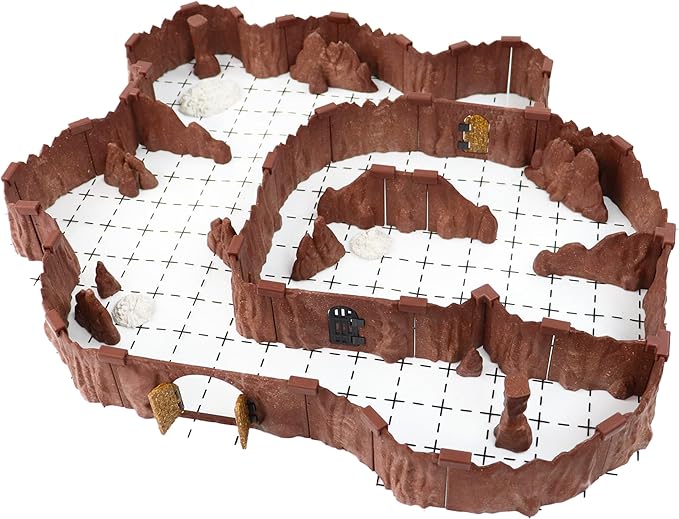 Goblin Cavern Set - Mini Dungeon Castle Cavern DND Terrain for Tabletop RPGs, Dungeons & Dragons, Pathfinder, War Gaming, and More! - by DCD (64+pcs, 1.4sqft, 8areas)