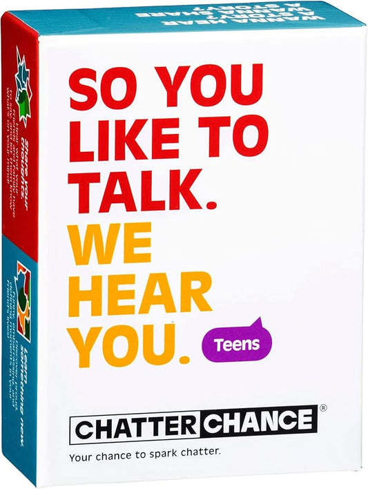 ChatterChance Conversation Starter for Teens | Exciting, Fun Conversation Games with Question Cards That Spark Connection & Understanding | Thought-Provoking Card Games for Teens with 80 Questions