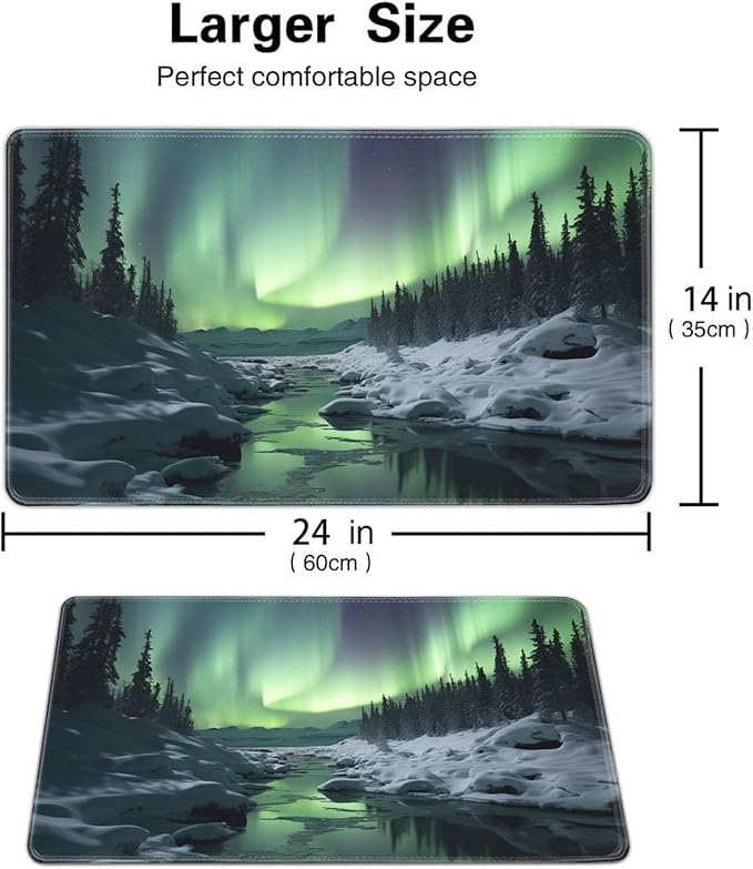 Board Game for TCG Playmat Table Mats Games Size 60X35 cm Mousepad Compatible for MTG RPG CCG Trading Card Game Play mats with 6 Dice (Playmat 139) Aurora