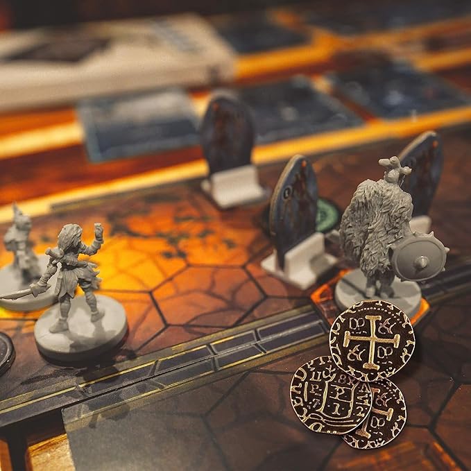 Metal Pirate Coins - 35 Medium Bronze Treasure Coin Set, Metal Replica Spanish Doubloons for Board Games, Tokens, Toys, Cosplay, Realistic Money Imitation, Pirate Treasure Chest, Diameter 7/8"