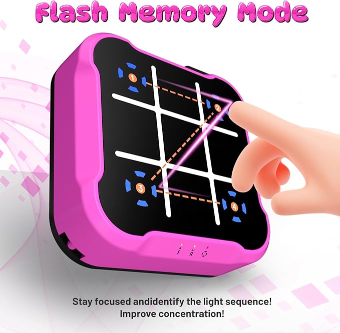 Electronic Tic Tac Toe Bolt Game, Handheld Digital Board Game Console, Electric Puzzle Game for Educational and Memory Growth, Portable Travel Games for Car Ride, Gift Ideal for Kids and Adults