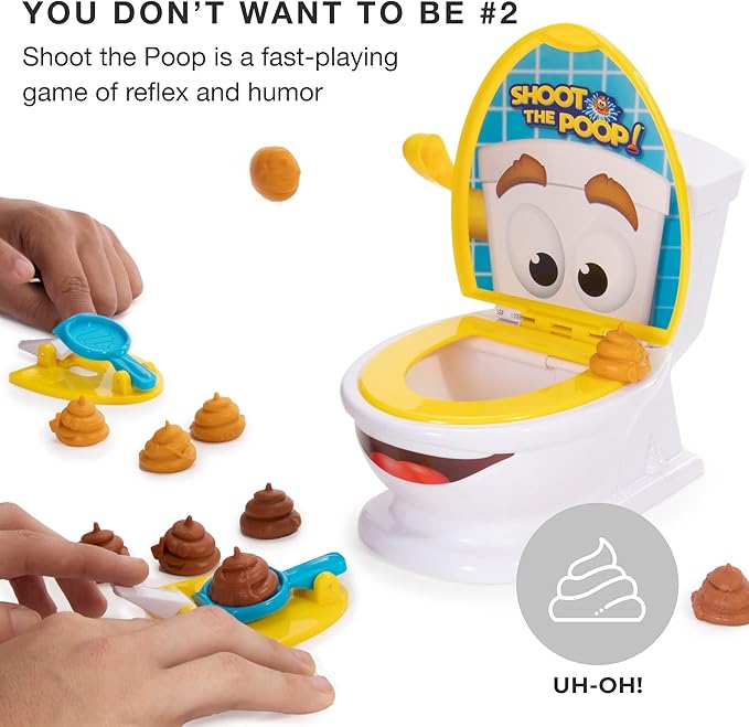 Brybelly The Original Shoot The Poop - Funny Family Game - Fast and Frenzied Flushing Poop Game with Fun Sounds for Kids