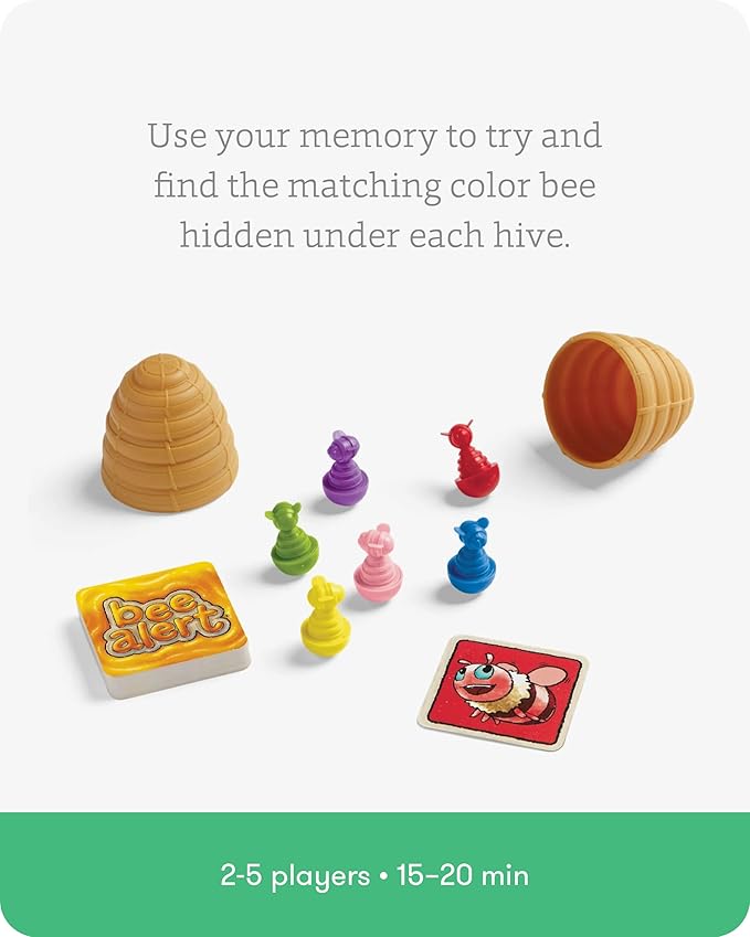 SimplyFun Bee Alert - A Matching Game for Kids That Tests Your Memory and Patience While Learning How to Take Turns - Educational Learning Game - 2 to 5 Players - for Kids Ages 5 & Up