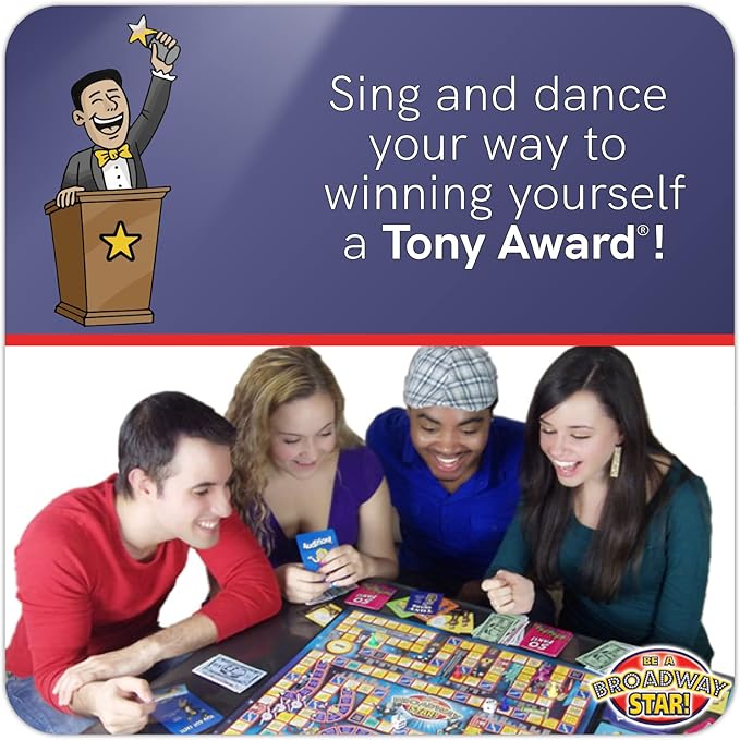 BE A BROADWAY STAR! - The Classic Theater and Musical Trivia Board Game That Puts You in The Spotlight | Party Game for Theater Lovers | Holiday Broadway Gift | 2-6 Players | for All Ages 8+