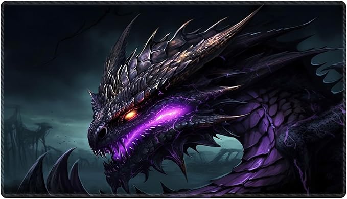 Card Playmat 24" x 14" Game Mats for TCG/MTG Cards, Trading Card Game Stitched Play Mat Original Duel Mat Gaming Competition Pad Board Games Card Binder Tabletop Mat, Dragon Mana