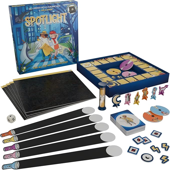 Spotlight - Family Board Game, Find Hidden Pictures with Your Magic Flashlight, Co-Op & Competitive, Ages 6+, 1-5 Players, 15 Min