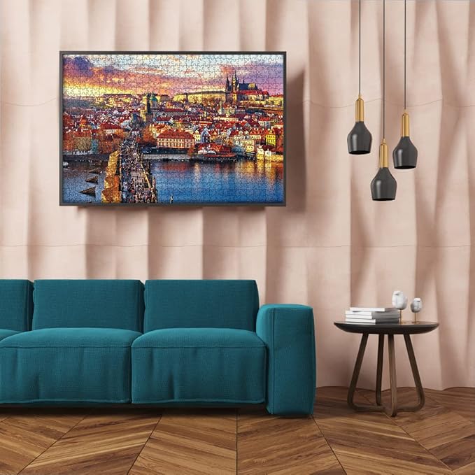 MaxRenard Game 1000 Pieces Jigsaw Puzzle Prague Castle Landscape Toy