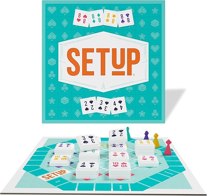 SetUp Board Game - An Innovative Twist on Rummy for Fun-Filled Game Nights! Family Strategy Game for Kids & Adults, Ages 8+, 2-4 Players, 25 Minute Playtime, Made by Bezzerwizzer