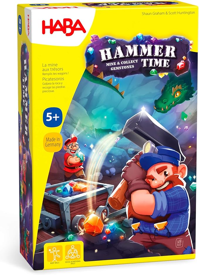 HABA Hammer Time: A Fun Kids Treasure Hunt Board Game, Family Party Game with Gems & Strategy for Ages 5+