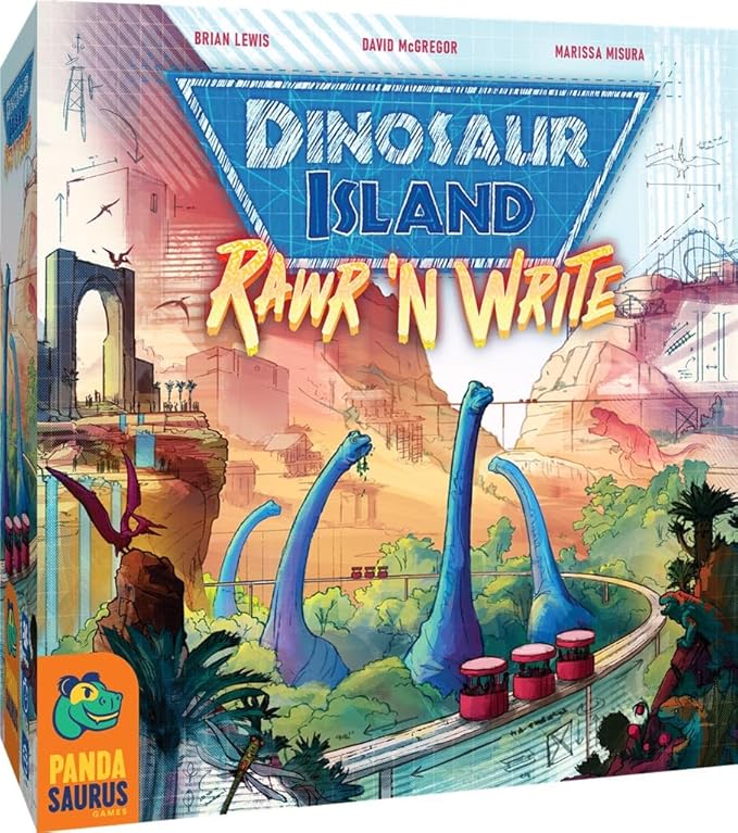Dinosaur Island Rawr and Write Board Game - Build Your Dino Theme Park! Strategy Game, Fun Family Game for Kids and Adults, Ages 10+, 1-4 Players, 30-45 Minute Playtime, Made by Pandasaurus Games