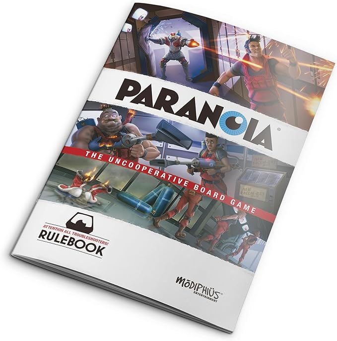 Paranoia: The Uncooperative Board Game - Strategic Betrayal & Survival in Alpha Complex, Great for Game Night with Adults, Ages 14+, 2-6 Players, 120 Min Playtime, Made by Modiphius Entertainment