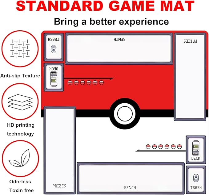 2Player mat Playmat Mat for Game Card Card Game Square Desk Mat for Gamer, Office Home, 60x60cm/23.6x23.6inch