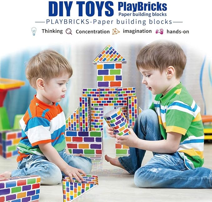 Deluxe Jumbo Cardboard Blocks 42-Pack Extra-Thick Cardboard Building Blocks Mini Whale Paper Brick Toy