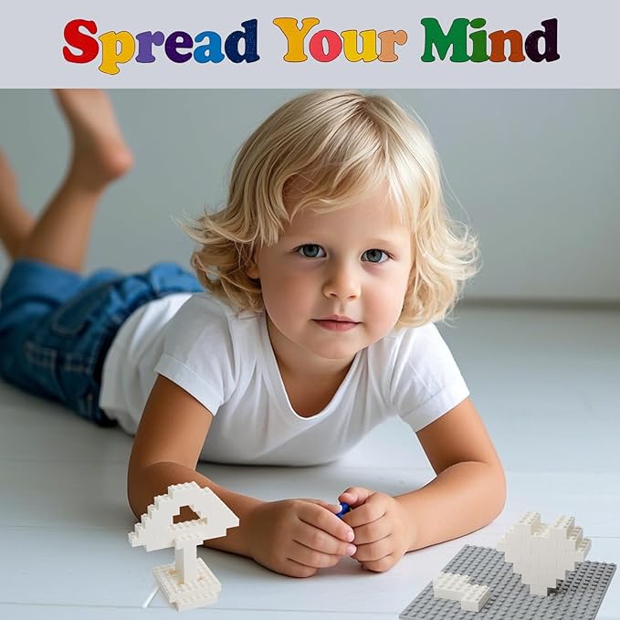 500 Piece Classic Building Bricks and 1 Gray Baseplate, 2x4 Bricks Bulk Creative Building Toys, Blocks Bulk for Kids Ages 6+, White