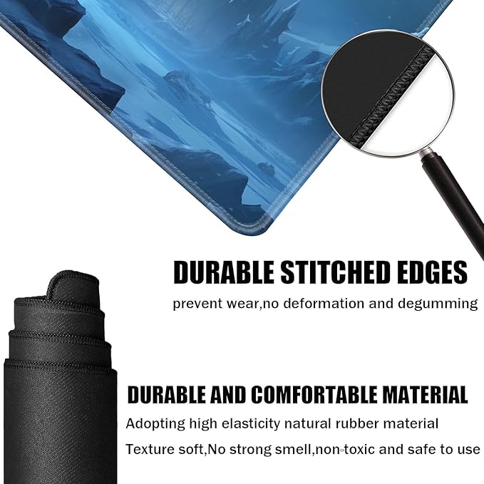 Board Game for TCG Playmat Table Mats Games Size 60X35 cm Mousepad Compatible for MTG RPG CCG Trading Card Game Play mats with 6 Dice (Playmat 135)