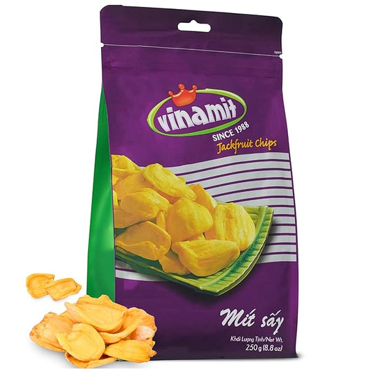 Vinamit Dried Jackfruit Chips | Vacuum Fried Dried Jackfruit | 8.8 oz Bag | Naturally Sweet & Crispy | Gluten-Free, Vegan, Non GMO | High Fiber Snack | Perfect for Gifting, Travel, Clean Eating