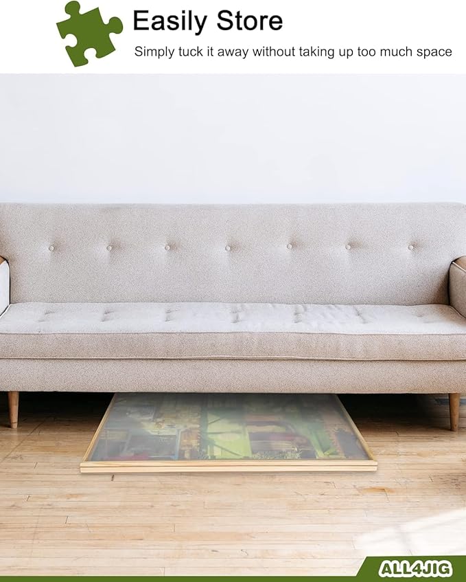 ALL4JIG 2000 Piece Rotating Puzzle Board with Drawers and Cover, 28.5"x40.1"Portable Wooden Jigsaw Puzzle Table for Adults Portable, Lazy Susan Spinning Boards Birthday Gift for mom