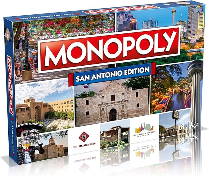 Monopoly Board Game San Antonio Edition: 2-6 Players Family Board Games for Kids and Adults, Board Games for Kids 8 and up, for Kids and Adults, Ideal for Game Night