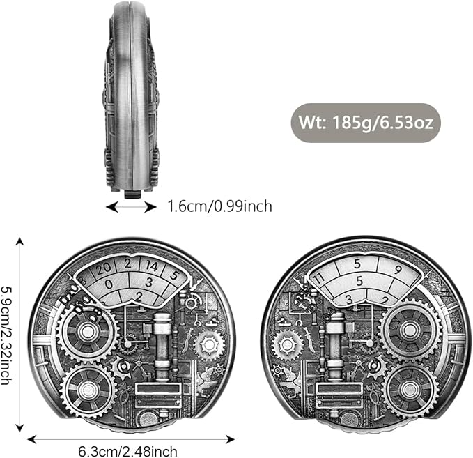 Spinner DND Dice Set, 7-in-1 Fingertip Gyro Metallic DND Dice, DND Starter Set, Dungeon Gears Dice Spinner for DND Dice Set, D&D Gifts with Gift Box, Role Playing Game Board Game Accessories, Silver