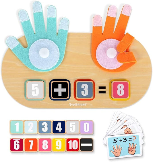 TOP BRIGHT Preschool Learning Toys for Toddlers 2-4, Educational Math Manipulatives Number Counting Blocks for Kids, Montessori Toys for 3 4 5 Year Old Finger Math Toy