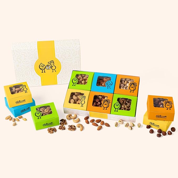 Nuts.com Nuts Assortment Tray – Mixed Nut Sampler Box for Summer and Festive Gifts – 2 lb Care Package Includes a Heart Healthy Variety of Cashews, Pecans, Pistachios & More