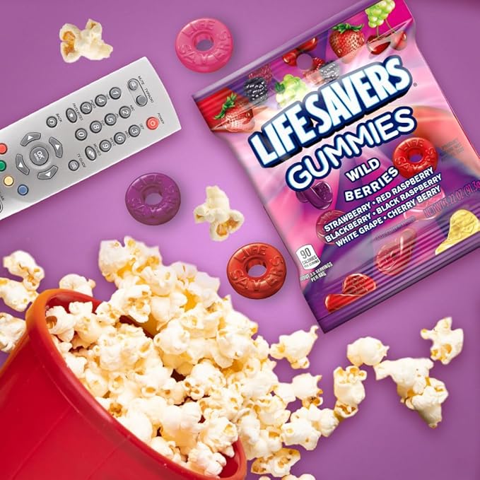 LIFE SAVERS Wild Berries Gummy Candy, 3.22 oz Bags (Pack of 12)