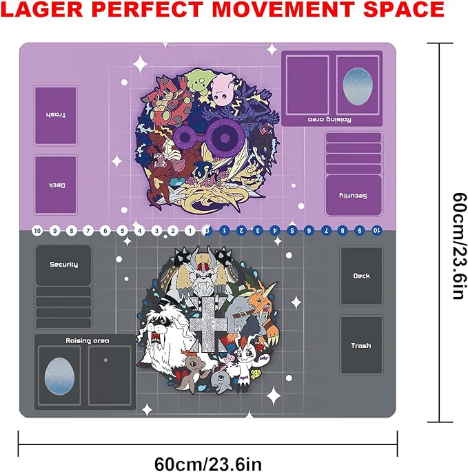 DTCG playmat 2 Player Duel Mat Gaming Competition Pad Mat Card Binder Deck 60 * 60CM 23.6x23.6in