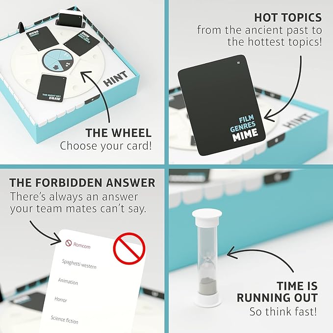 HINT Party Game (US Edition) - A Fun and Creative Hinting Game for Hours of Laughter and Entertainment! Great for Family Game Night, Ages 14+, 4+ Players, 45 Minute Playtime, Made
