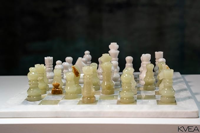 11-Inch Marble Chess Set – Handcrafted Luxury Board Game for Home & Office Décor – Unique Gift Idea for Chess Lovers – Premium Quality, Classic Design, Suitable for Decor