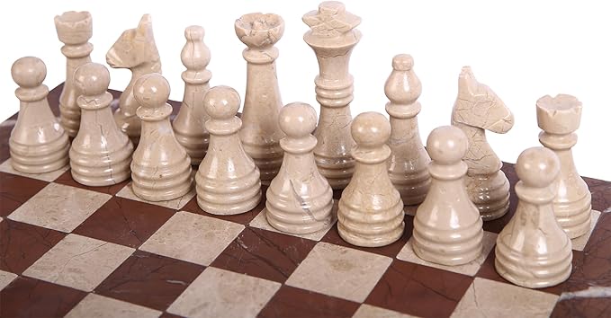Handmade Marble Chess Set - Marina & Virona (12 x 12 Inches) - Chess Sets for Adults - Premium Quality Chess Boards - Fancy Chess Boards