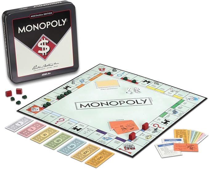 WS Game Company Monopoly Nostalgia Edition Board Game in Collectible Tin