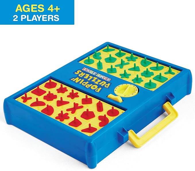 Game Zone Poppin' Puzzlers - Interactive Puzzle Game for 2 Players Ages 4+ - Helps Develop Problem-Solving Skills and Fine Motor Skills - Perfect for Game Nights with Family and Friends!