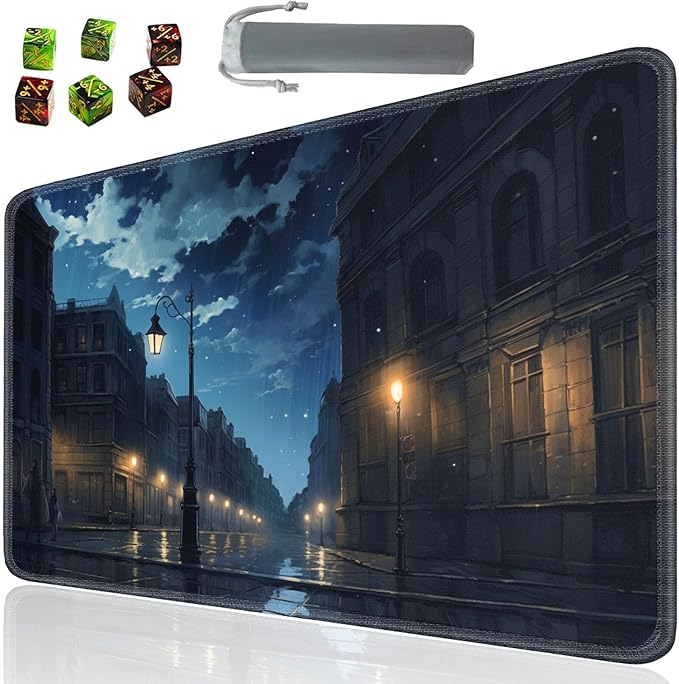 Board Game for TCG Playmat Table Mats Games Size 60X35 cm Mousepad Compatible for MTG RPG CCG Trading Card Game Play mats with 6 Dice (Playmat 129)