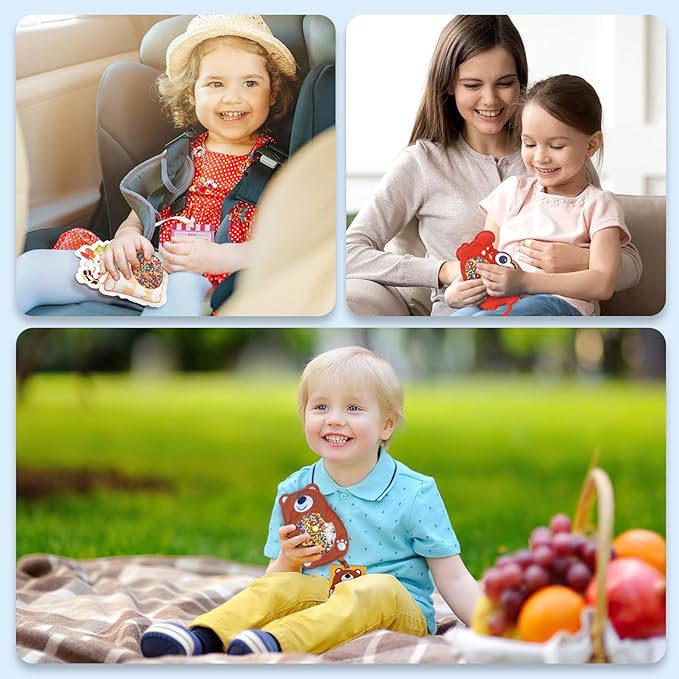 Joyreal Hide and Seek Busy Bag- 3 Pack Seek and Find Hidden Object Game, Sensory Hidden Object Search Problem Solving Travel Game for Kids 3+, Including Alphabet, Food, Fish, Animal (3)