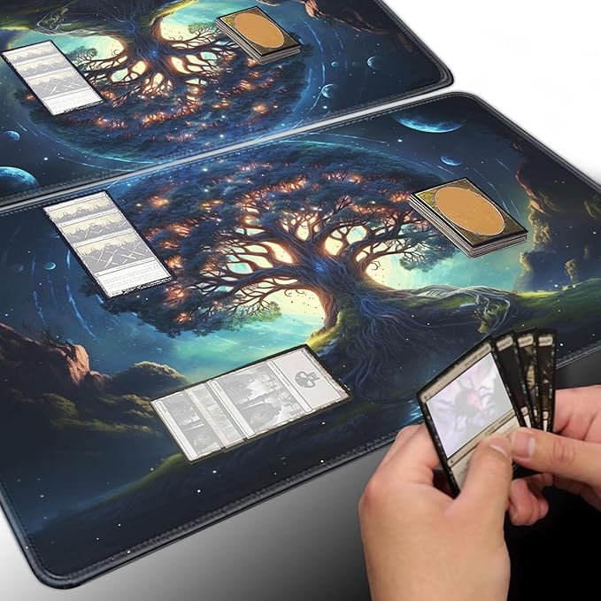 Board Game for TCG Playmat Table Mats Games Size 60X35 cm Mousepad Compatible for MTG RPG CCG Trading Card Game Play mats with 6 Dice (Playmat 140)