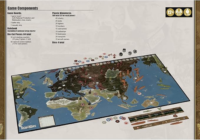 Renegade Game Studios Axis & Allies: 1941 - A WWII Strategy Board Game, Renegade Game Studios, Epic War Game Set in 1941, Struggle for Supremacy, Ages 12+, 2-5 Players, 1-3 Hour Playing Time