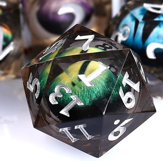 Polyhedral D&D Dice Set,Liquid Core Dragon Eye Dice for Dungeons and Dragons TTRPG