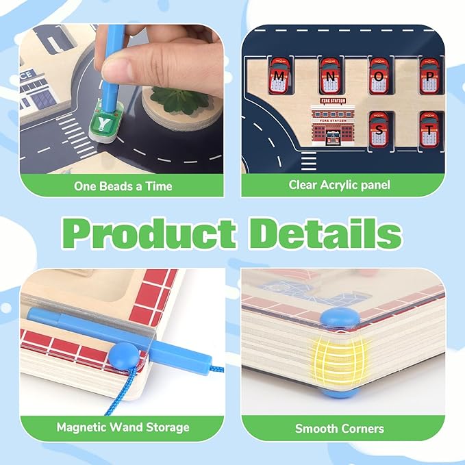 Toys for Boys 2 in 1 Montessori Toys Magnetic Color and Number Maze for Toddler Boys Gifts Magnetic Alphabet Maze ABC Alphabet Learning Preschool Learning Activities Toddler Busy Board Game