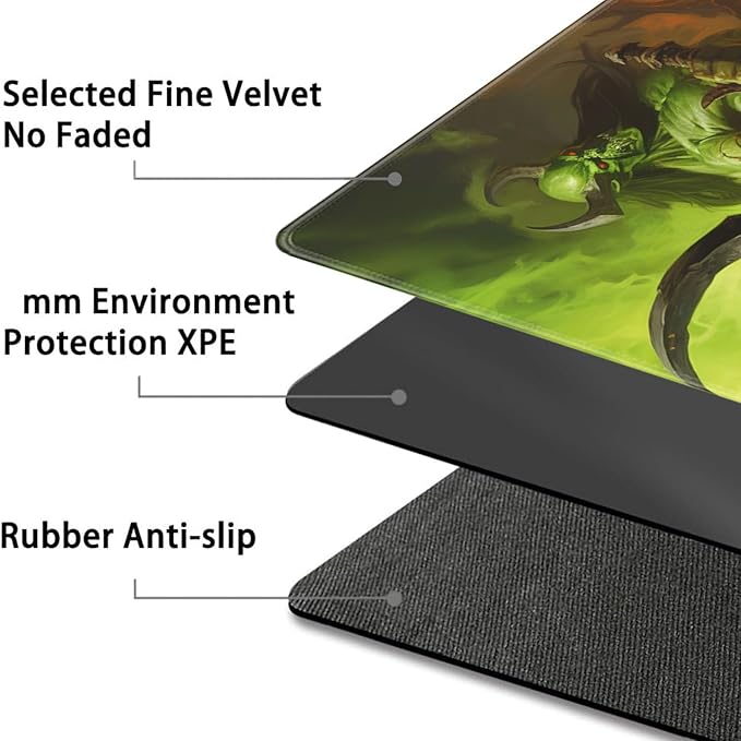 Board Game for TCG Playmat Table Mats Games Size 60X35 cm Mousepad Compatible for MTG RPG CCG Trading Card Game Play mats with 6 Dice (Playmat 145)