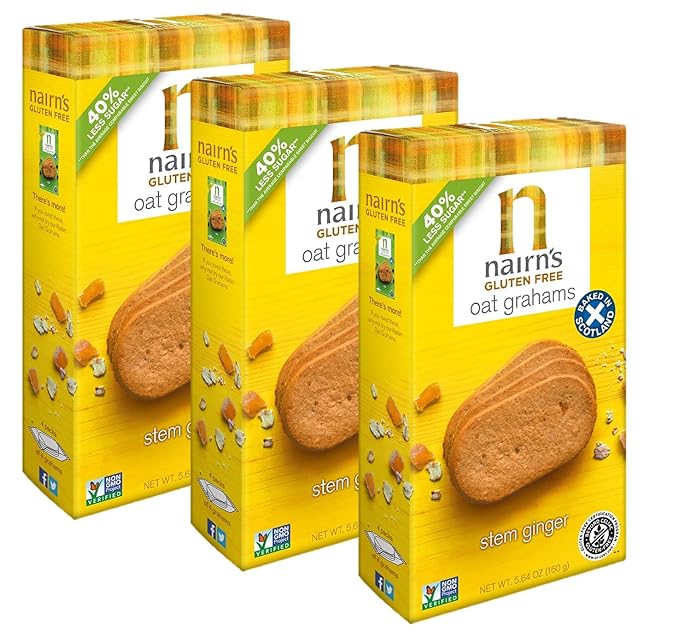Nairn's Gluten Free Stem Ginger Oat Grahams, 3 Packs/5.64 oz