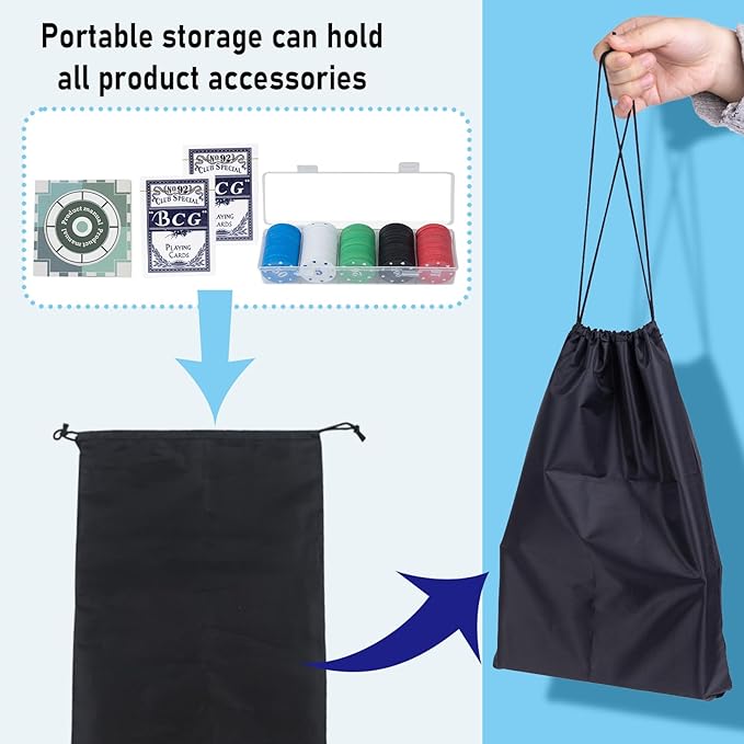 Wooden Michigan Rummy Board Game,13 * 13 inches,Tripoley Game,Deluxe Set, 1 Michigan Rummy Board,2 Pokers,100 Chips(in a Box),1 Manual,1 Portable Storage,Party Game,Blue (Blue)