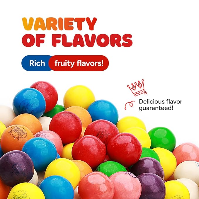 Gumballs for Gumball Machine - 0.5 Inch Mini Gumballs - 4 Lb Bulk Gum Balls for Kids - Gumball Machine Refills - 1040 Pcs Gumballs Bulk Pack - Chewing Bubble Gum for Kids