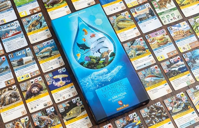 Ark Nova: Marine Worlds Strategy Board Game Expansion - Introduces Sea Animals Into Your Zoo, 1-4 Players, Ages 12+