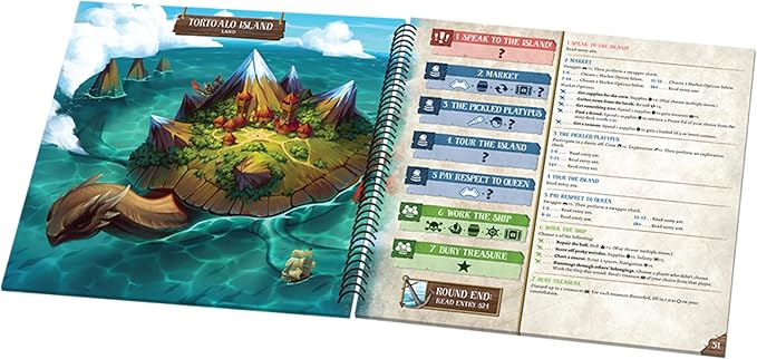 Forgotten Waters Board Game - Embark on a Hilarious Pirate Adventure in a World of High Seas Hijinks! Cooperative Strategy Game, Ages 14+, 3-7 Players, 2-4 Hour Playtime, Made by Plaid Hat Games