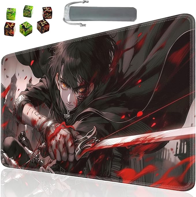 Board Game for TCG Playmat Table Mats Games Size 60X35 cm Mousepad Compatible for MTG RPG CCG Trading Card Game Play mats with 6 Dice (Playmat 133)