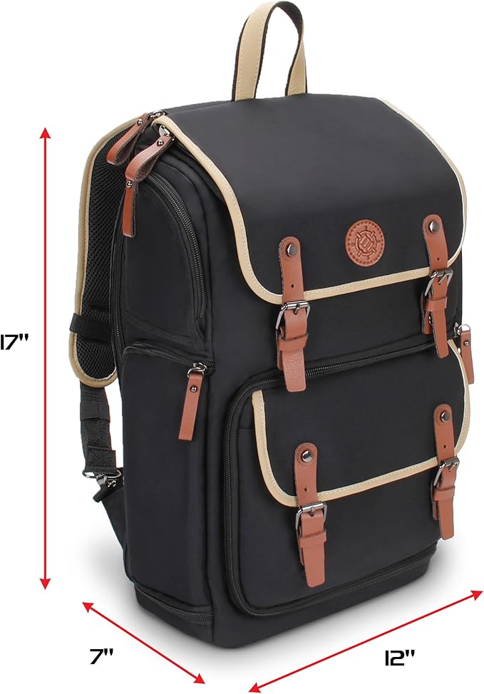 ENHANCE Designer Edition TCG Backpack - MTG Deck Bag Card Binder Space, TCG Deck Box Storage, MTG Playmat Holder - Card Storage Compatible with Magic the Gathering, Pokemon, Lorcana (Canvas Black)