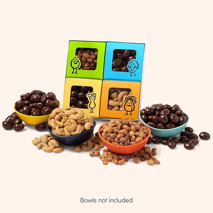 Nuts.com – Sweet and Salty Gift Tray for Summer and Festive Gifts — Healthy Snack Sampler Box, 1.25 Lbs of Roasted Cashews, Peanuts, Chocolate-Covered Raisins